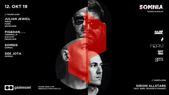 Somnia w/ Julian Jeweil, Pig & Dan, Somnis, Sirion All-Stars